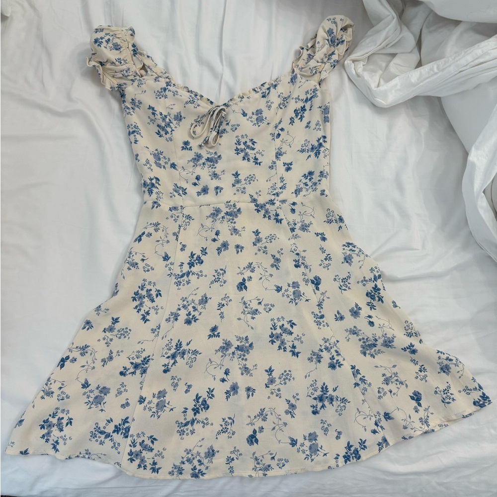 Reformation Pacey Dress in Lula - Floral Blue and White Dress